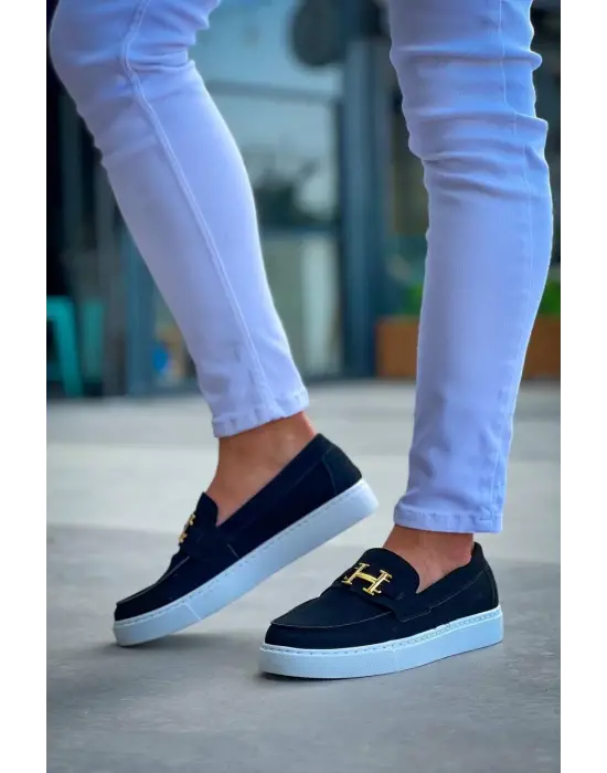 Tb-027  Terzi Bey  Bağcıksız Siyah Süet H Günlük Erkek Ayakkabı