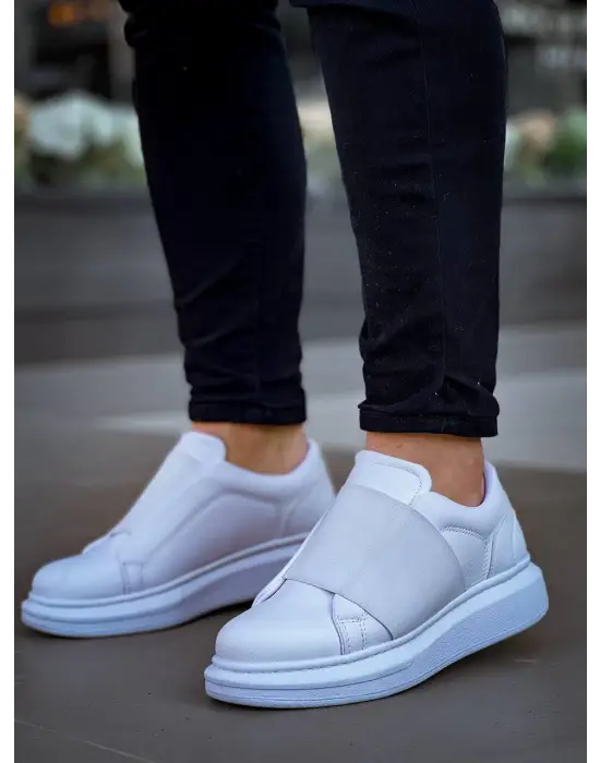Tb-040  Terzi Bey Beyaz Cilt   Lastikli  Günlük Erkek  Ayakkabı