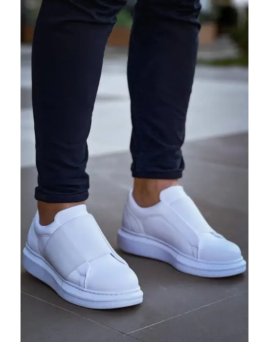 Tb-040  Terzi Bey Beyaz Cilt   Lastikli  Günlük Erkek  Ayakkabı