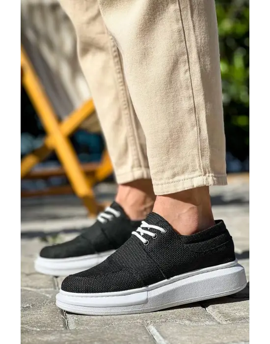 Tb-042  Terzi Bey Bağcıklı Siyah Günlük Erkek Ayakkabı