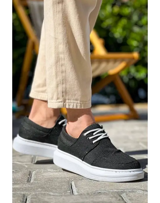 Tb-042  Terzi Bey Bağcıklı Siyah Günlük Erkek Ayakkabı