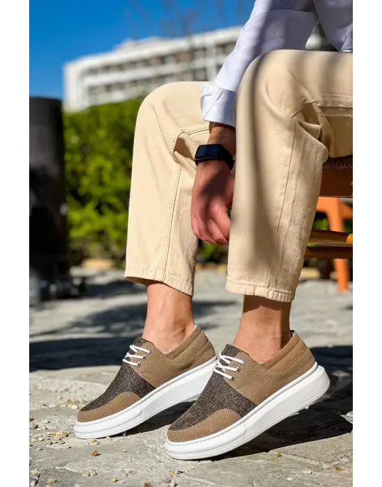 Tb-042  Terzi Bey  Bağcıklı Taba Günlük Erkek Ayakkabı