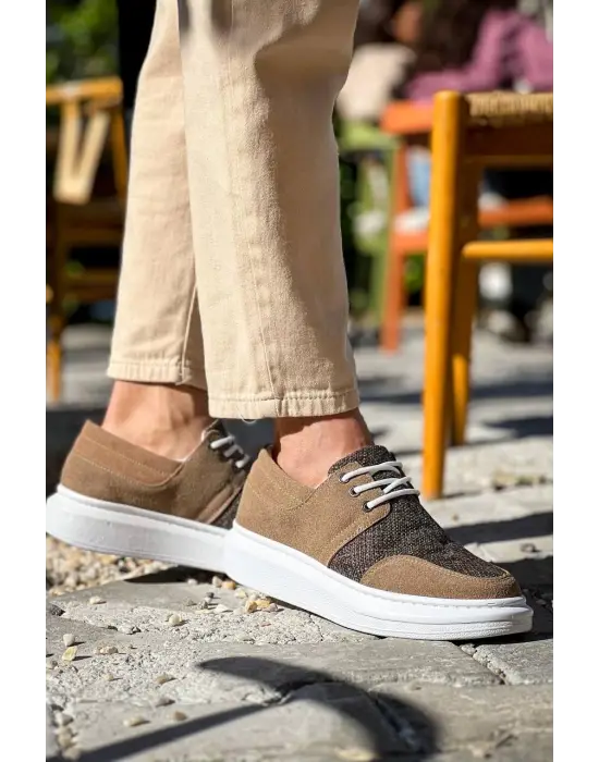 Tb-042  Terzi Bey  Bağcıklı Taba Günlük Erkek Ayakkabı