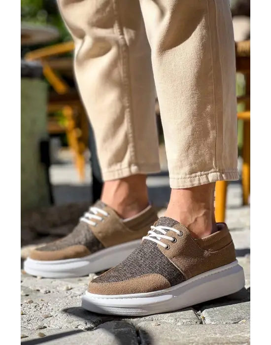 Tb-042  Terzi Bey  Bağcıklı Taba Günlük Erkek Ayakkabı