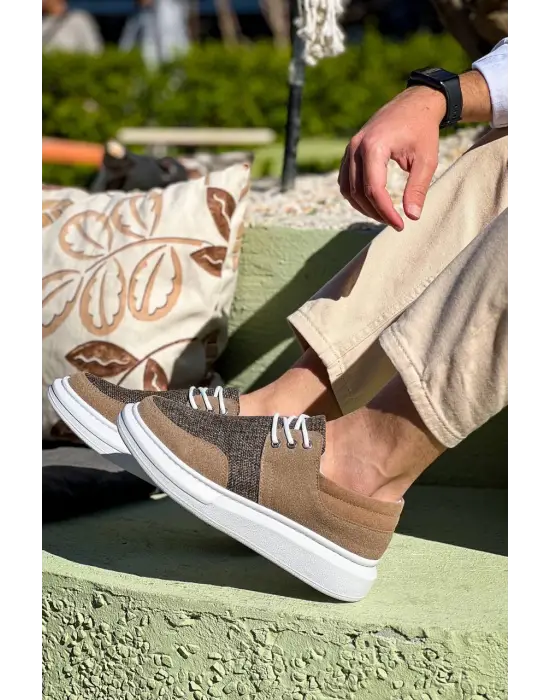 Tb-042  Terzi Bey  Bağcıklı Taba Günlük Erkek Ayakkabı