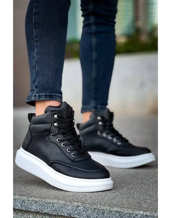 Tb-0994  Terzi Bey  Siyah Cilt  Yüksek Taban  Erkek Bilek Bot