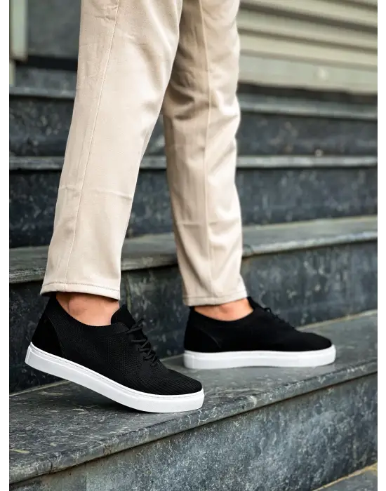 Tb-101 Terzi Bey Siyah Triko Bağcıklı Günlük Erkek Ayakkabı