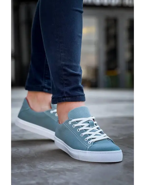 Tb-122  Terzi Bey  Bebe Mavi Süet Yüksek Taban Bağcıklı Günlük Erkek Ayakkabı