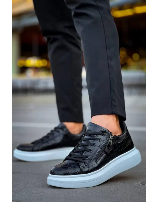 Tb-309  Terzi Bey  Siyah Fermuar Ve Bağcıklı  Günlük Erkek  Ayakkabı