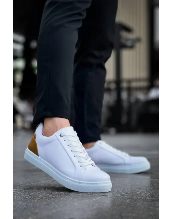 Tb-bx1 Terzi Bey Beyaz Taba Cilt  Detaylı  Yüksek Beyaz Taban Günlük Erkek Ayakkabı