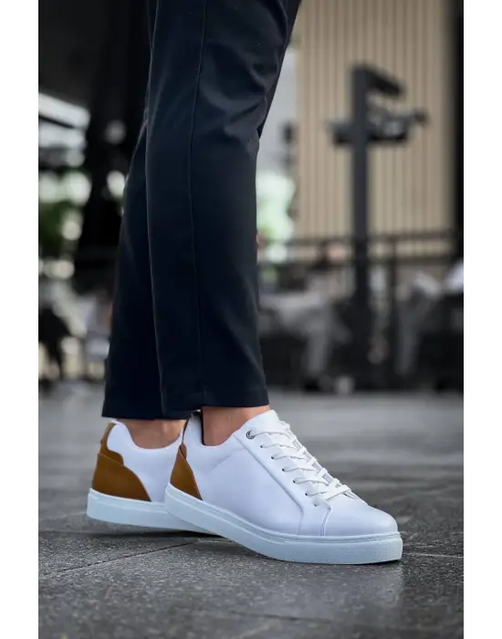 Tb-bx1 Terzi Bey Beyaz Taba Cilt  Detaylı  Yüksek Beyaz Taban Günlük Erkek Ayakkabı