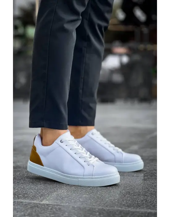 Tb-bx1 Terzi Bey Beyaz Taba Cilt  Detaylı  Yüksek Beyaz Taban Günlük Erkek Ayakkabı