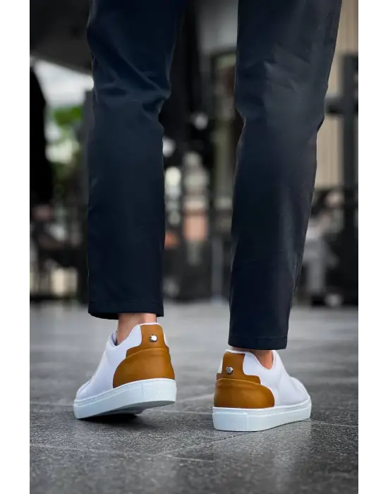Tb-bx1 Terzi Bey Beyaz Taba Cilt  Detaylı  Yüksek Beyaz Taban Günlük Erkek Ayakkabı