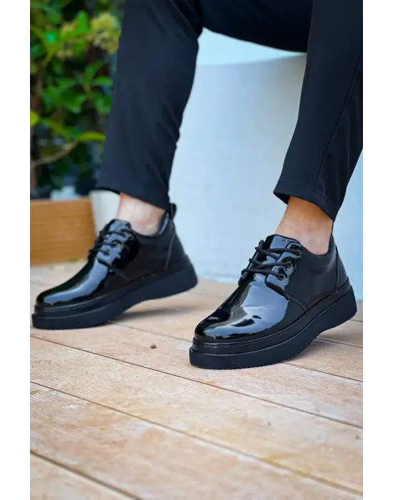 Tb-x3  Terzi Bey  Siyah Rugan Siyah Taban  Bağcıklı  Günlük Erkek  Ayakkabı