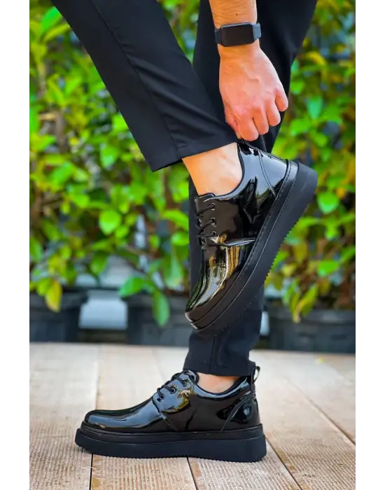 Tb-x3  Terzi Bey  Siyah Rugan Siyah Taban  Bağcıklı  Günlük Erkek  Ayakkabı