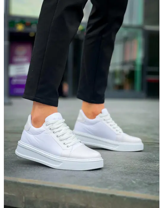 Tb-x46 Terzi Bey Beyaz Rugan Yüksek Beyaz Taban Günlük Spor Ayakkabı