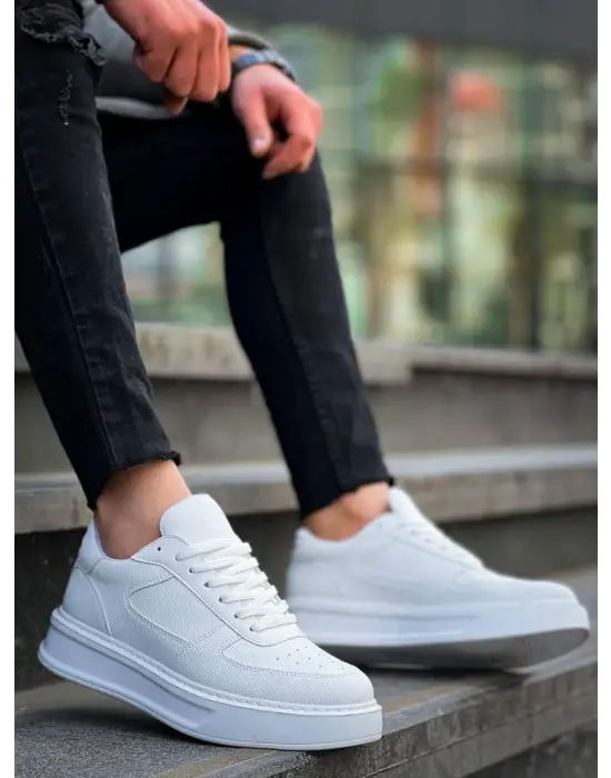 Tb-x8 Terzi Bey Beyaz Cilt Beyaz Yüksek Taban Günlük Spor Ayakkabı