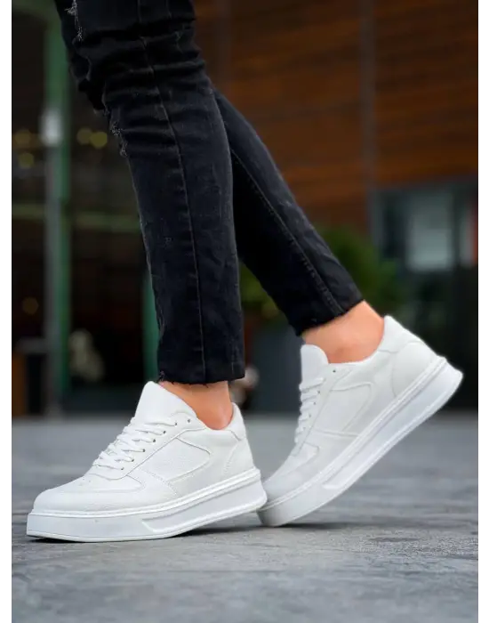 Tb-x8 Terzi Bey Beyaz Cilt Beyaz Yüksek Taban Günlük Spor Ayakkabı