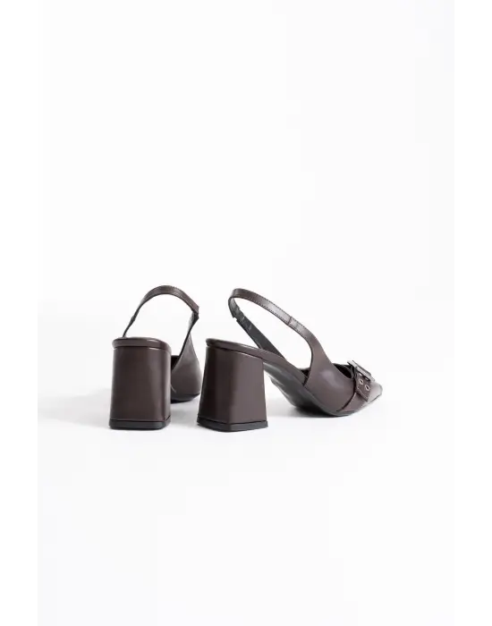 Keira Acı Kahve Cilt Kadın Topuklu Ayakkabı