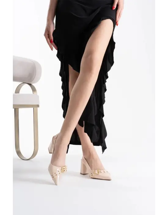 Keira Bej Rugan Kadın Topuklu Ayakkabı