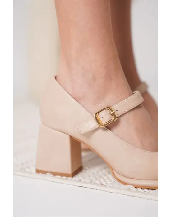 Kelly Nude Cilt Kadın Topuklu Ayakkabı