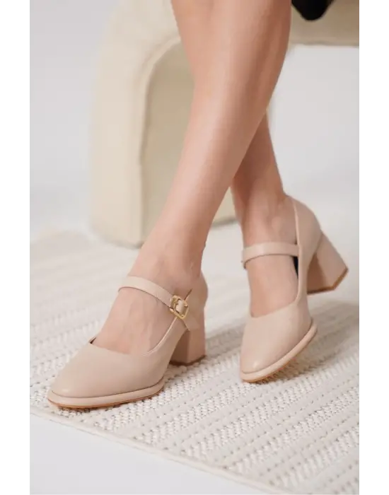 Kelly Nude Cilt Kadın Topuklu Ayakkabı