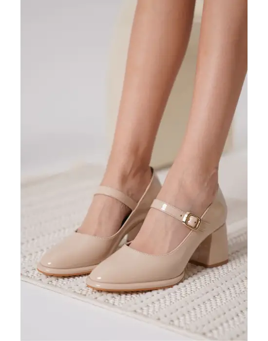 Kelly Nude Rugan Kadın Topuklu Ayakkabı