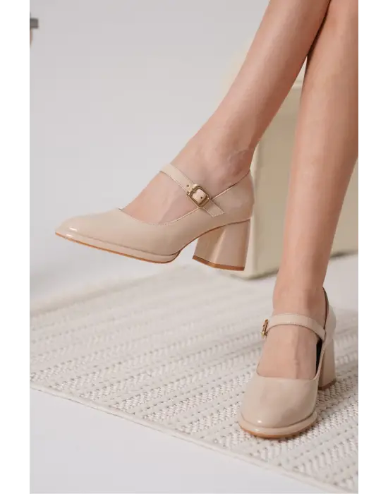 Kelly Nude Rugan Kadın Topuklu Ayakkabı