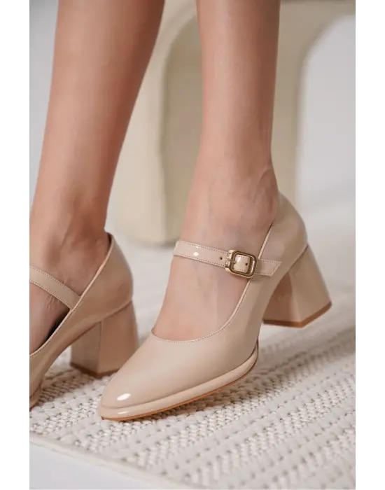 Kelly Nude Rugan Kadın Topuklu Ayakkabı