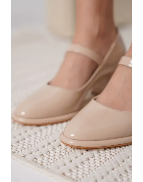 Kelly Nude Rugan Kadın Topuklu Ayakkabı