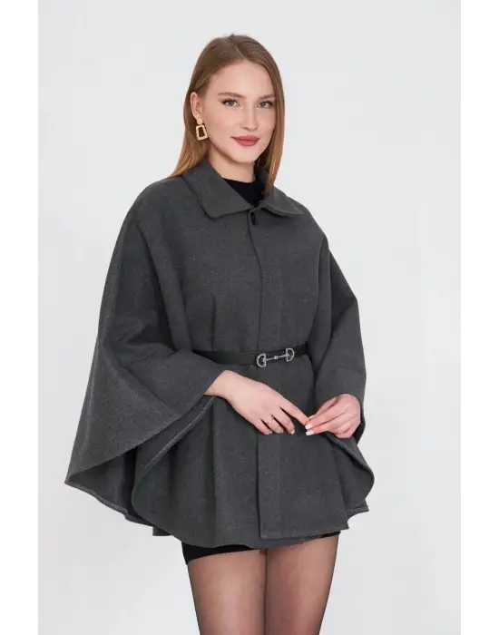 Kemerli Kaşe Panço Antrasit Pt