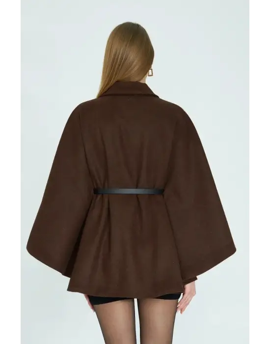 Kemerli Kaşe Panço Kahve Pt