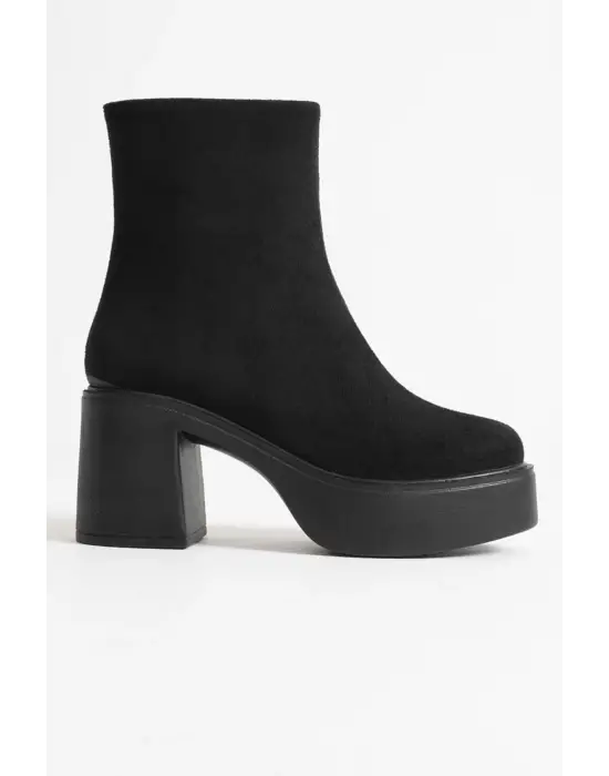 Keti Kadın Siyah Süet Topuklu Bot