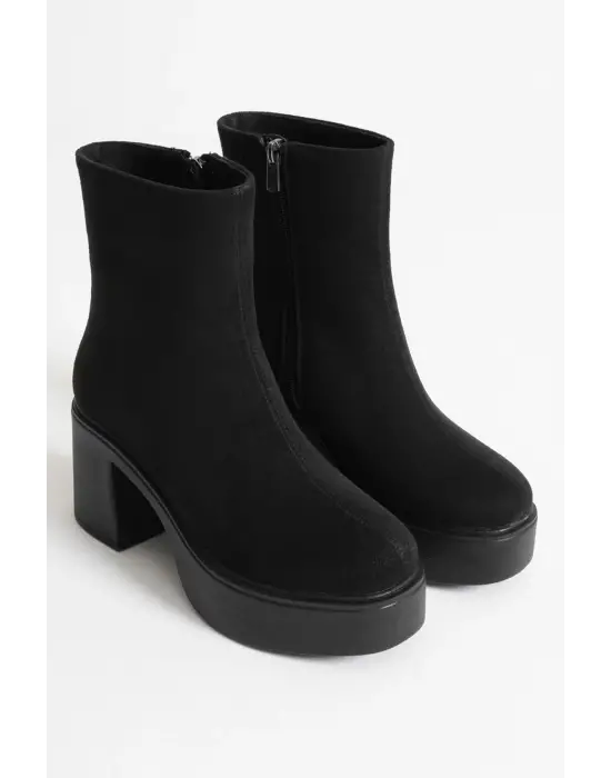 Keti Kadın Siyah Süet Topuklu Bot