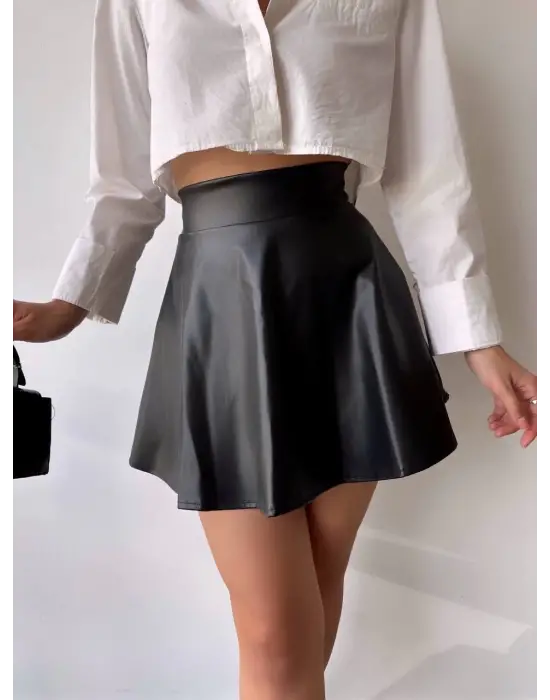 Kısa Deri Çan Etek H26599