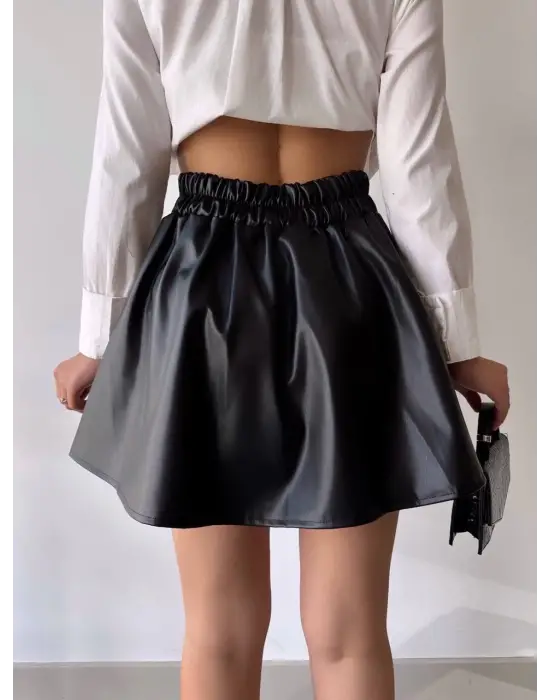 Kısa Deri Çan Etek H26599