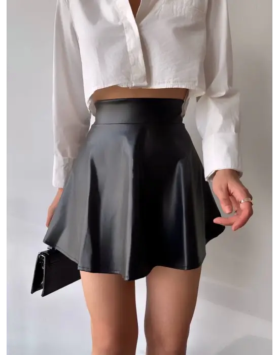 Kısa Deri Çan Etek H26599