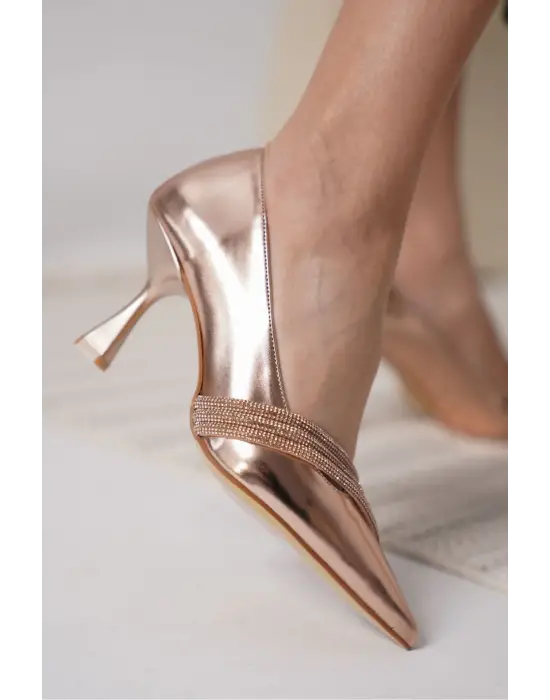 Klay Rose Gold Rugan Kadın Topuklu Ayakkabı