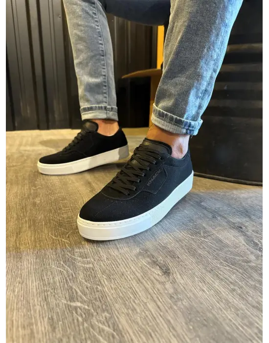 Knack Günlük Siyah Beyaz Süet Erkek Ayakkabısı