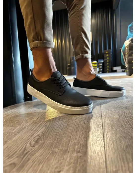 Terzi Bey Günlük Ayakkabı 077 Siyah (beyaz Taban)