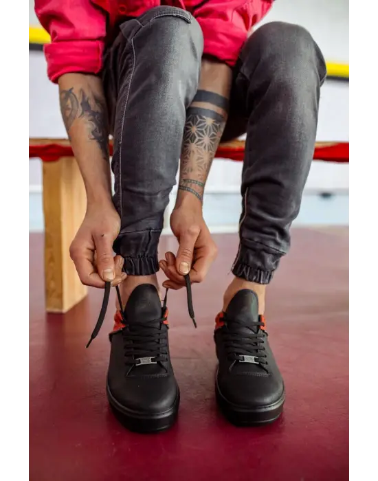 Knack Günlük Siyah Kırmızı Erkek Ayakkabısı