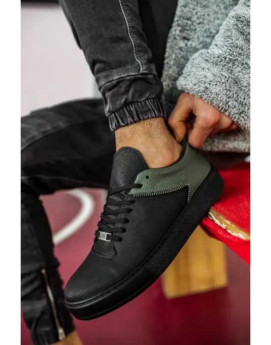 Knack Günlük Siyah Yeşil Erkek Ayakkabısı