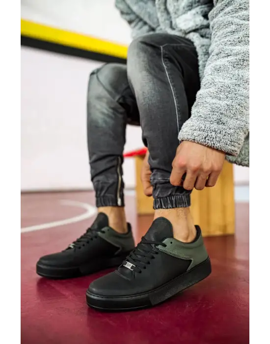 Knack Günlük Siyah Yeşil Erkek Ayakkabısı