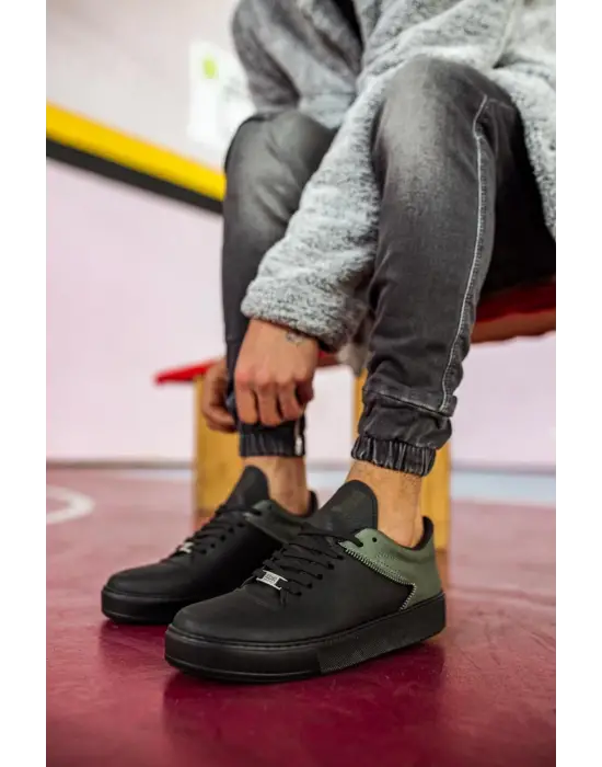 Knack Günlük Siyah Yeşil Erkek Ayakkabısı