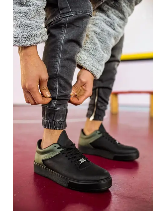 Knack Günlük Siyah Yeşil Erkek Ayakkabısı