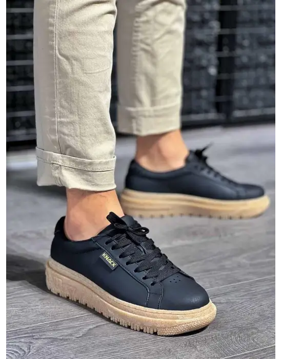 Knack Günlük Siyah Krep Taban Erkek Ayakkabısı