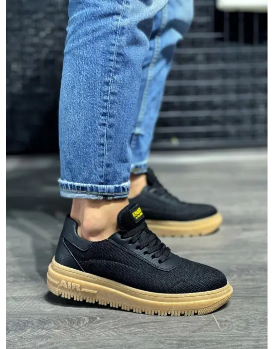 Knack Günlük Siyah Krep Taban Erkek Ayakkabısı