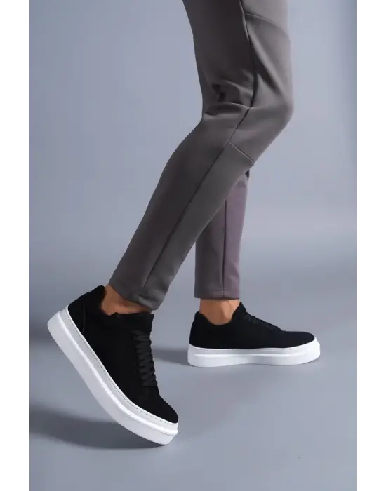 Terzi Bey Günlük Ayakkabı 421 Siyah Süet (beyaz Taban)