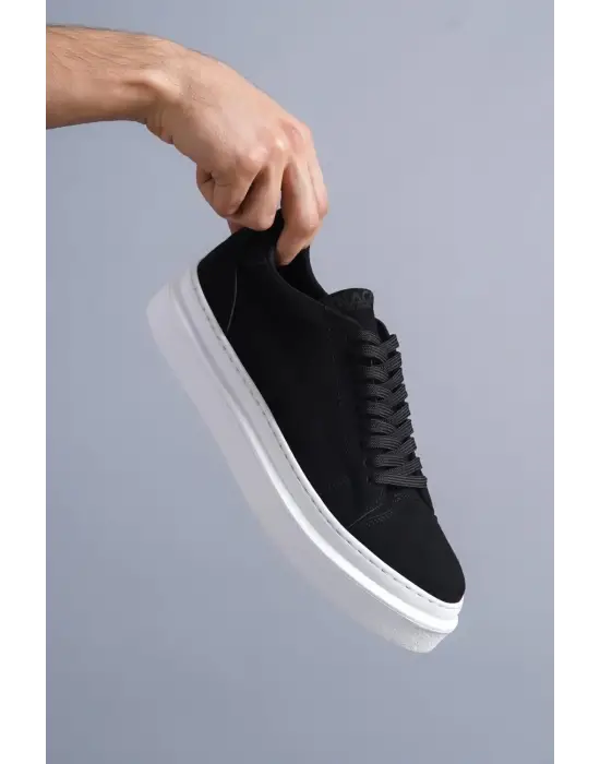 Terzi Bey Günlük Ayakkabı 421 Siyah Süet (beyaz Taban)