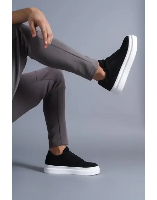 Terzi Bey Günlük Ayakkabı 421 Siyah Süet (beyaz Taban)